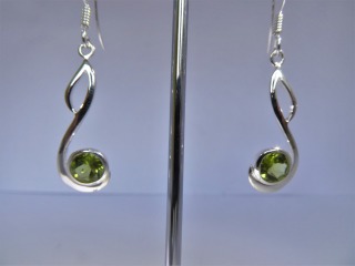 Silver peridot earrings