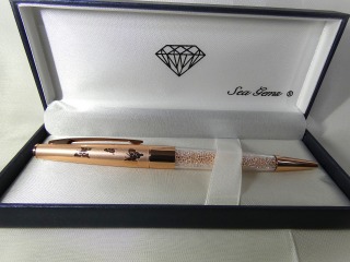 Rose gold and crystal Penset