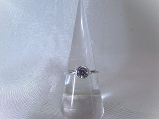 Silver stone set cubic zirconia ring 