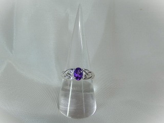 Silver Celtic Amethyst ring