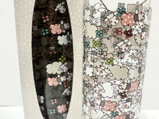 Sheep glass water bottle.