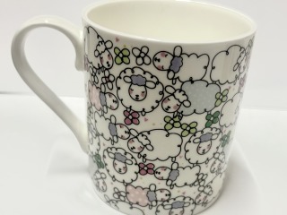 Sheep ceramic mug.