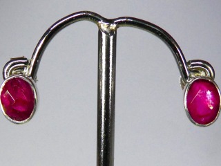 Ruby Quartz Stud Earrings