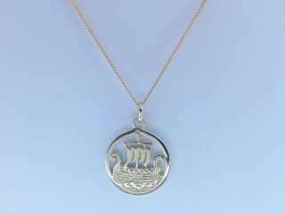 Open work Viking boat pendant