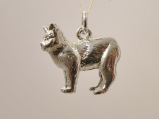 Large Manx cat charm - Silver - charm743L