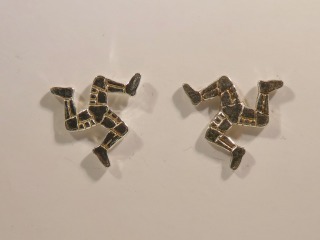 Large Three legs stud earrings - Silver - earring 728lp