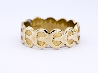 Manx Chainlink ring 9ct yellow Gold Size N