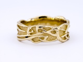 Archibald Knox style Celtic ring 9ct yellow gold Size L