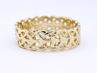 Manx chainlink ring 9ct yellow Gold Size S