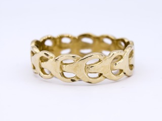Manx chainlink ring 9ct yellow Gold Size Q