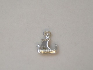 Viking boat charm - Silver - charm718